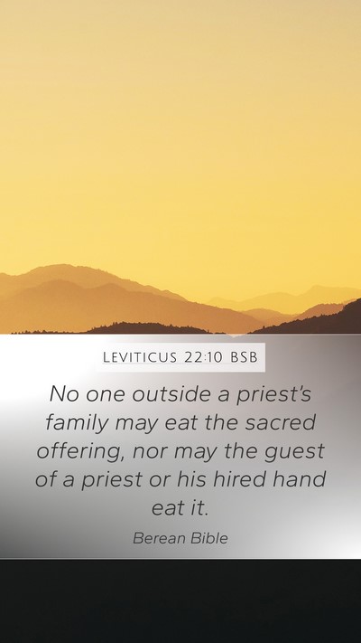 Leviticus 22:10 BSB Bible Verse Image