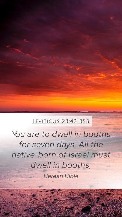 Leviticus 23:42 BSB Bible Verse Image
