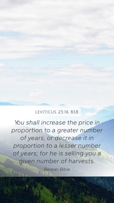 Leviticus 25:16 BSB Mobile Phone Wallpaper - You shall increase the price in proportion to a - Mobile Bible Verse Wallpaper