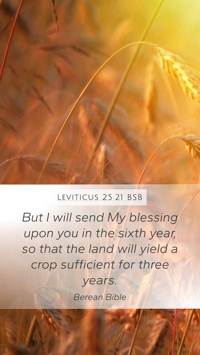Leviticus 25:21 BSB Bible Verse Image