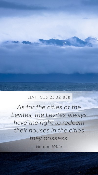 Leviticus 25:32 BSB Mobile Phone Wallpaper - As for the cities of the Levites, the Levites - Mobile Bible Verse Wallpaper