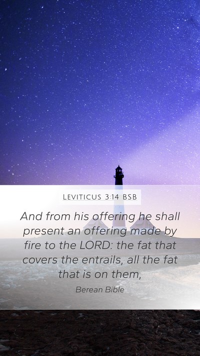 Leviticus 3:14 BSB Bible Verse Image