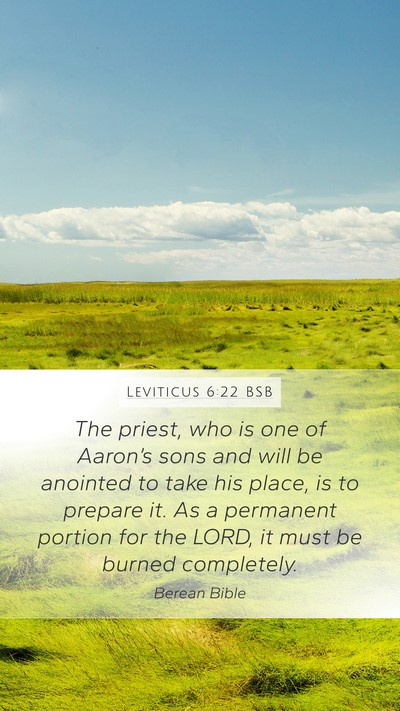 Leviticus 6:22 BSB Bible Verse Image