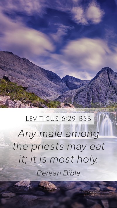 Leviticus 6:29 BSB Bible Verse Image