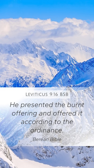 Leviticus 9:16 BSB Mobile Phone Wallpaper - He presented the burnt offering and offered it - Mobile Bible Verse Wallpaper