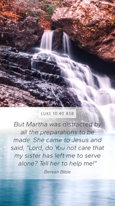 Luke 10:40 BSB Bible Verse Image