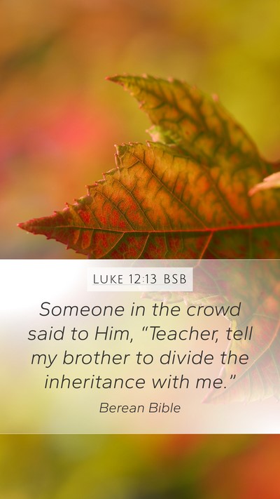 Luke 12:13 BSB Bible Verse Image