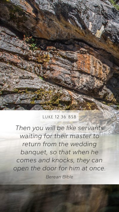 Luke 12:36 BSB Bible Verse Image