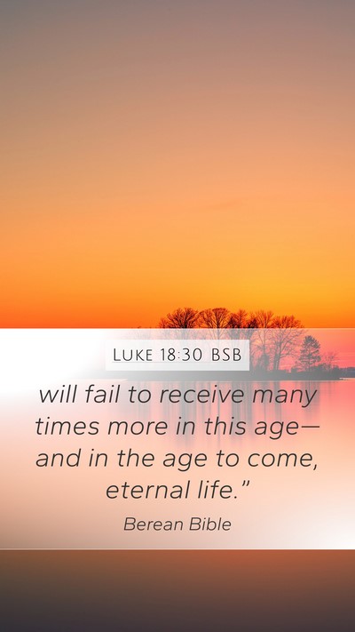 Luke 18:30 BSB Mobile Phone Wallpaper - will fail to receive many times more in this - Mobile Bible Verse Wallpaper