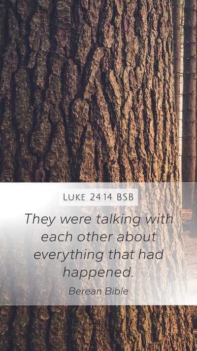 Luke 24:14 BSB Mobile Phone Wallpaper - They were talking with each other about - Mobile Bible Verse Wallpaper