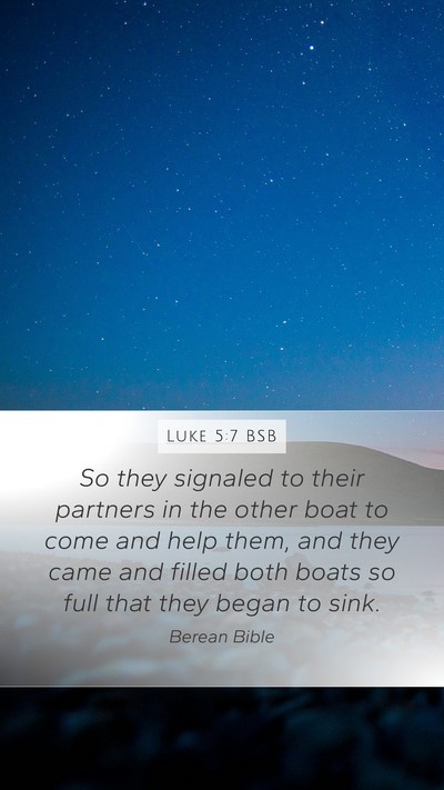 Luke 5:7 BSB Bible Verse Image