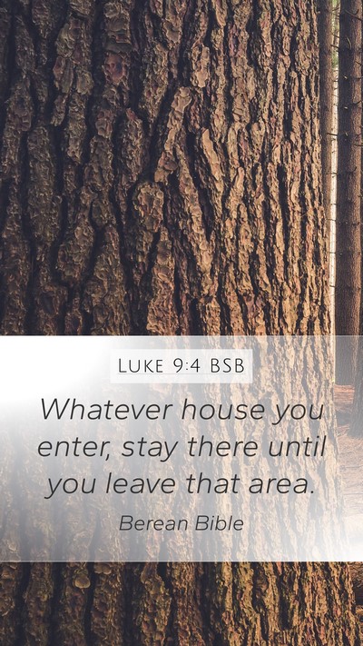 Luke 9:4 BSB Bible Verse Image