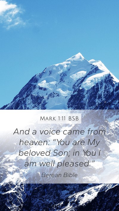 Mark 1:11 BSB Mobile Phone Wallpaper - And a voice came from heaven: “You are My - Mobile Bible Verse Wallpaper