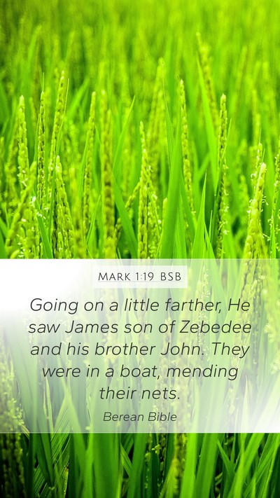 Mark 1:19 BSB Mobile Phone Wallpaper - Going on a little farther, He saw James son of - Mobile Bible Verse Wallpaper