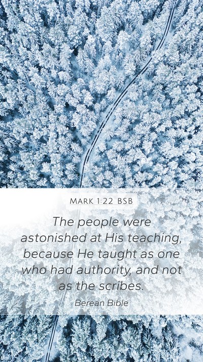 Mark 1:22 BSB Bible Verse Image