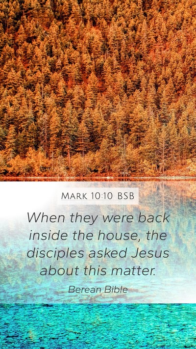 Mark 10:10 BSB Mobile Phone Wallpaper - When they were back inside the house, the - Mobile Bible Verse Wallpaper