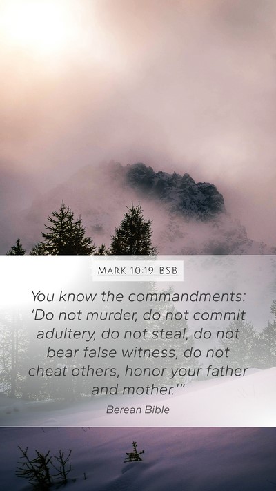 Mark 10:19 BSB Bible Verse Image
