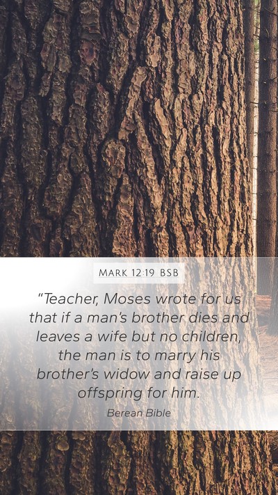 Mark 12:19 BSB Bible Verse Image
