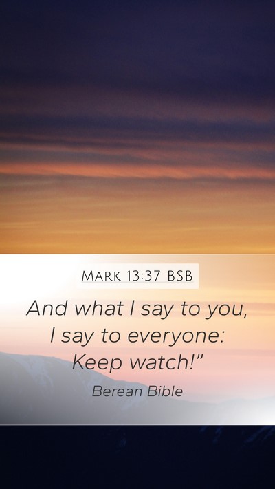 Mark 13:37 BSB Bible Verse Image