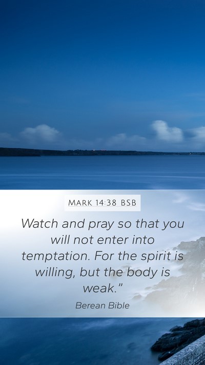 Mark 14:38 BSB Bible Verse Image