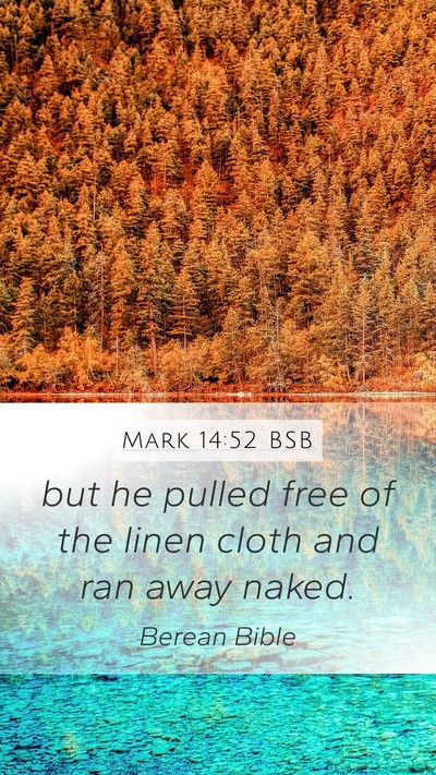 Mark 14:52 BSB Mobile Phone Wallpaper - but he pulled free of the linen cloth and ran - Mobile Bible Verse Wallpaper