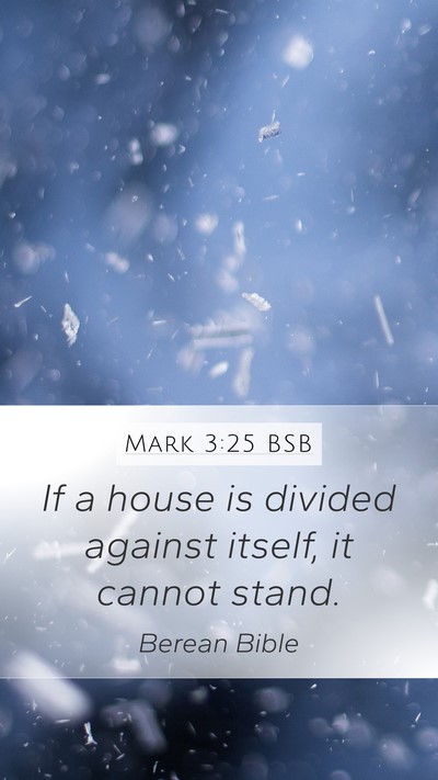Mark 3:25 BSB Mobile Phone Wallpaper - If a house is divided against itself, it cannot - Mobile Bible Verse Wallpaper