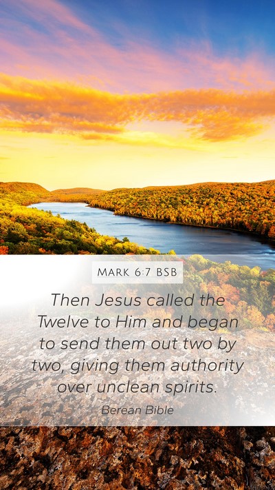 Mark 6:7 BSB Bible Verse Image