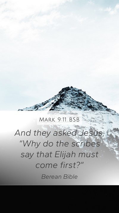 Mark 9:11 BSB Bible Verse Image