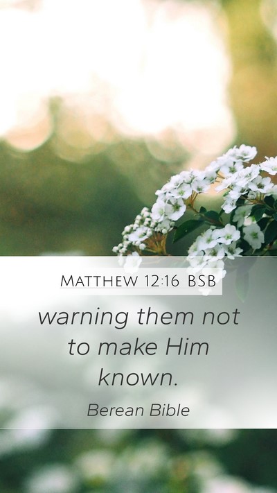 Matthew 12:16 BSB Bible Verse Image