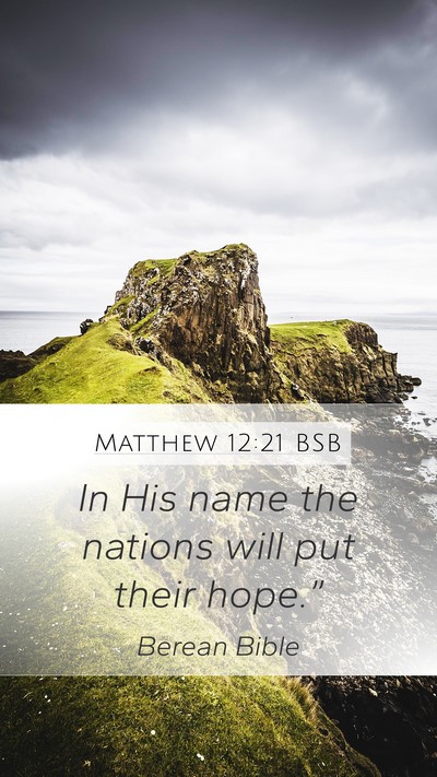 Matthew 12:21 BSB Mobile Phone Wallpaper - In His name the nations will put their - Mobile Bible Verse Wallpaper