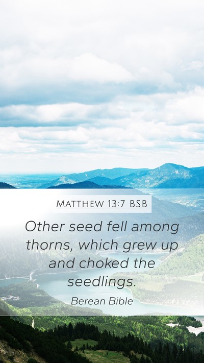 Matthew 13:7 BSB Bible Verse Image