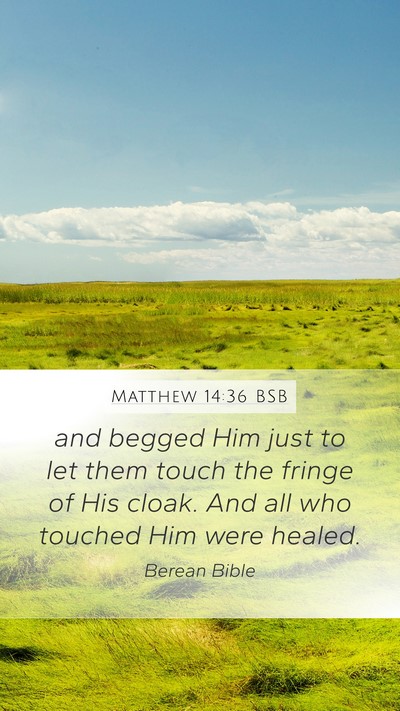 Matthew 14:36 BSB Bible Verse Image