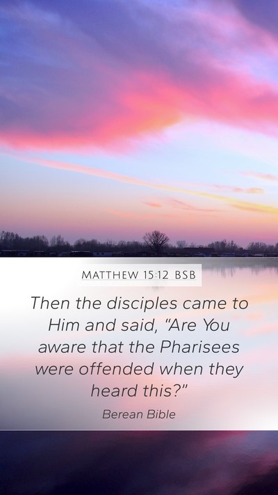 Matthew 15:12 BSB Mobile Phone Wallpaper - Then the disciples came to Him and said, “Are - Mobile Bible Verse Wallpaper