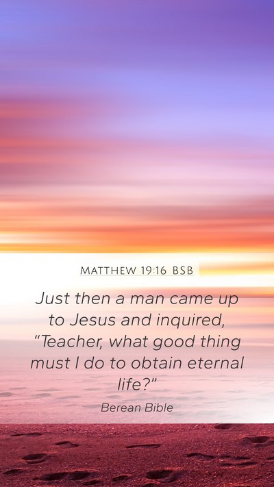 Matthew 19:16 BSB Bible Verse Image