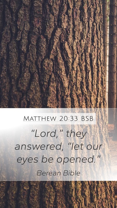 Matthew 20:33 BSB Mobile Phone Wallpaper - “Lord,” they answered, “let our eyes be - Mobile Bible Verse Wallpaper