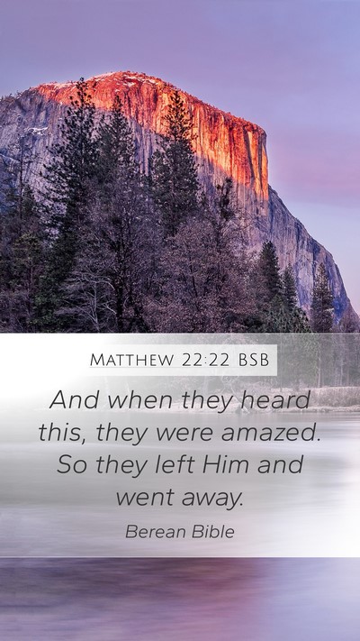 Matthew 22:22 BSB Bible Verse Image