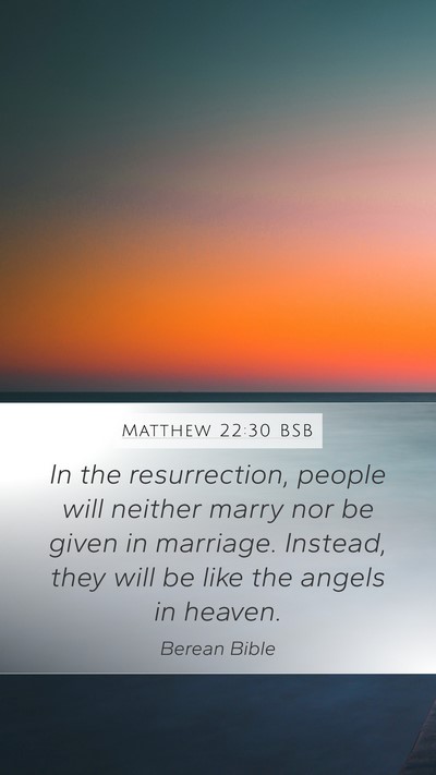 Matthew 22:30 BSB Bible Verse Image
