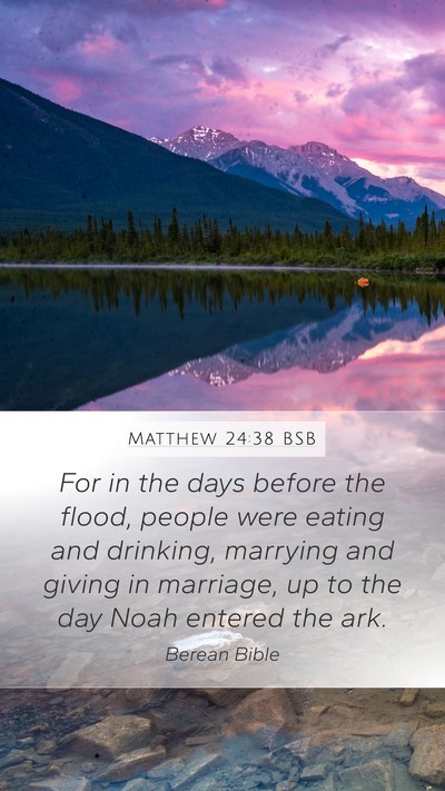 Matthew 24:38 BSB Bible Verse Image