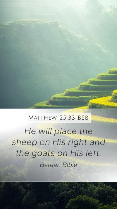 Matthew 25:33 BSB Mobile Phone Wallpaper - He will place the sheep on His right and the - Mobile Bible Verse Wallpaper