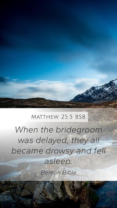Matthew 25:5 BSB Bible Verse Image