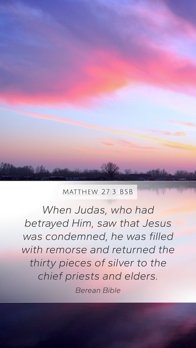 Matthew 27:3 BSB Bible Verse Image