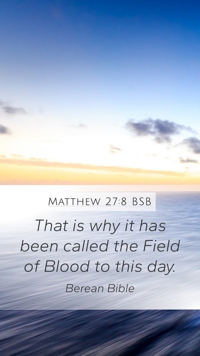 Matthew 27:8 BSB Mobile Phone Wallpaper - That is why it has been called the Field of Blood - Mobile Bible Verse Wallpaper