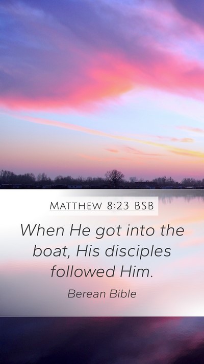 Matthew 8:23 BSB Bible Verse Image