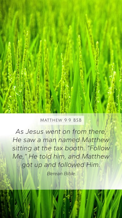 Matthew 9:9 BSB Bible Verse Image