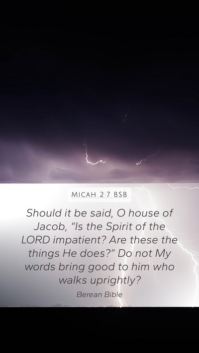 Micah 2:7 BSB Bible Verse Image