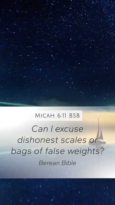 Micah 6:11 BSB Bible Verse Image