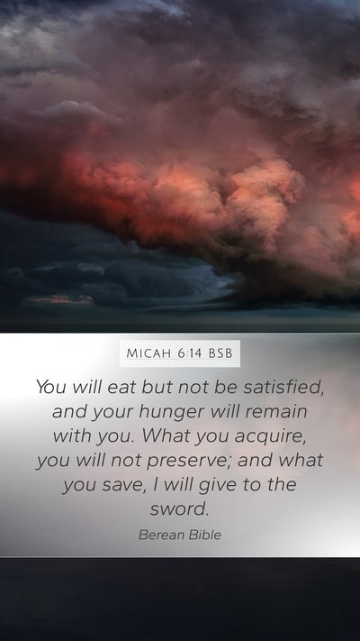 Micah 6:14 BSB Bible Verse Image