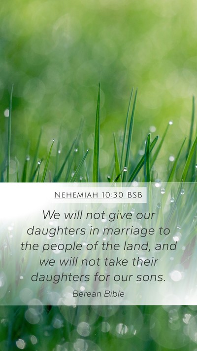 Nehemiah 10:30 BSB Bible Verse Image