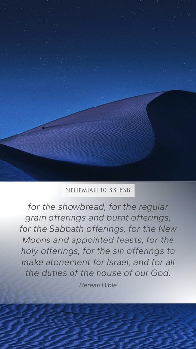 Nehemiah 10:33 BSB Bible Verse Image