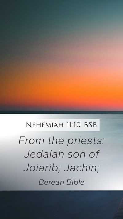 Nehemiah 11:10 BSB Bible Verse Image